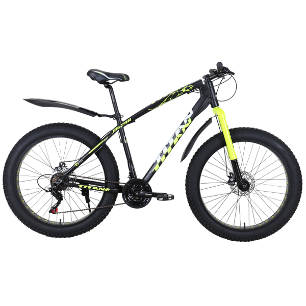 Гірський велосипед фетбайк Titan Jaguar 2021 26" 17,5" Чорний-Жовтий 1137 фото