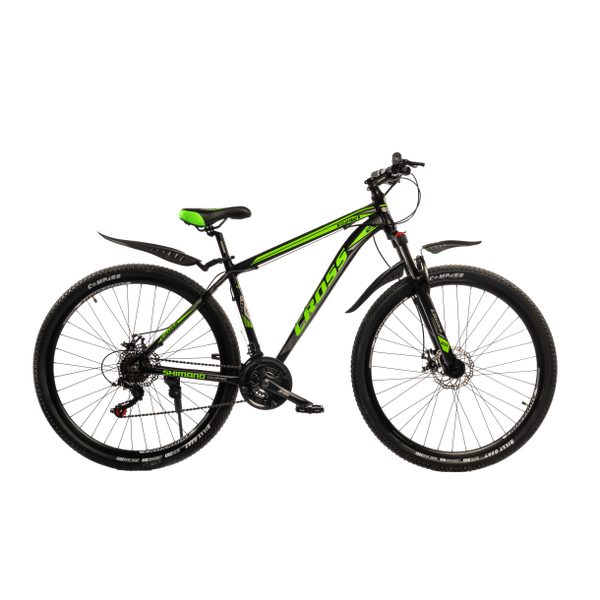 Гірський алюмінієвий велосипед Cross XC2921 29" 20" Чорний-Зелений 1248 фото