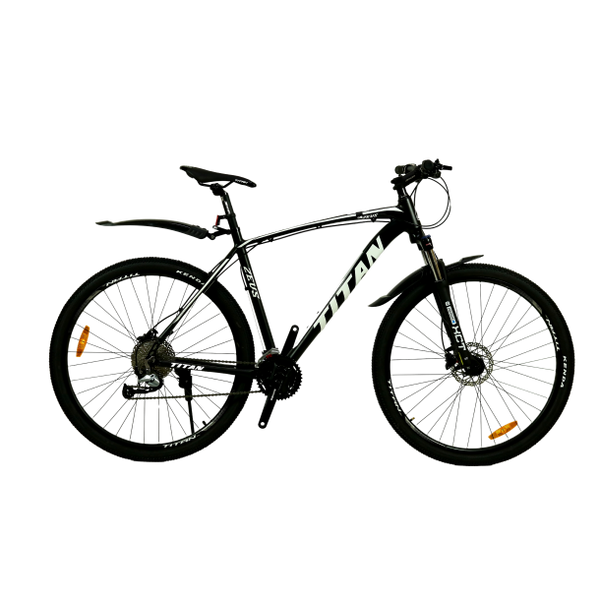 Гірський алюмінієвий велосипед Titan Zevs 29" 21" Чорний-Білий 1584 фото