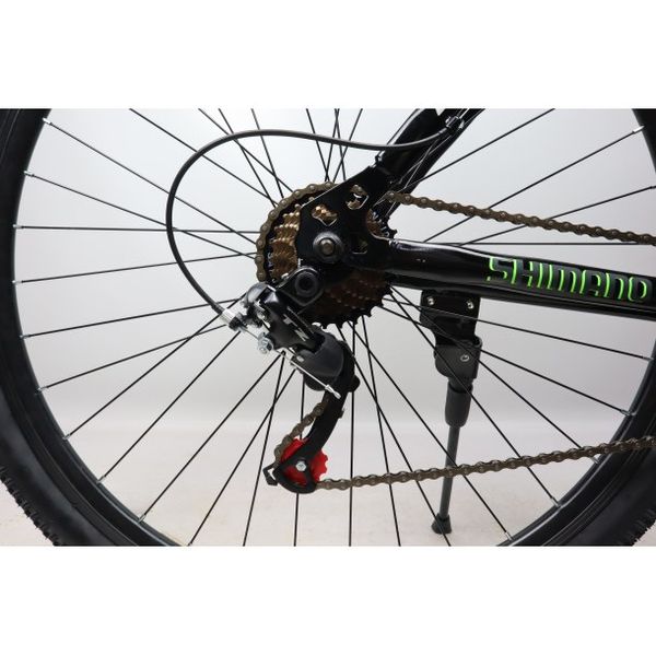 Гірський велосипед CrossBike Atlas 29" 20" Чорний-Зелений 1181 фото