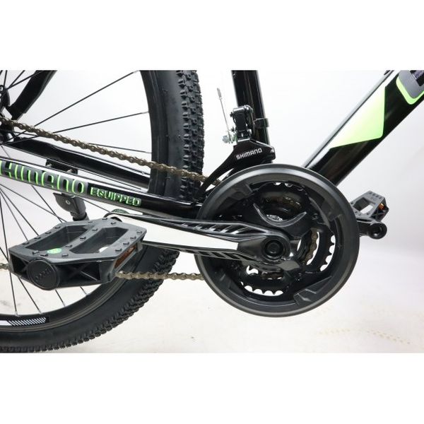Гірський велосипед CrossBike Atlas 29" 20" Чорний-Зелений 1181 фото