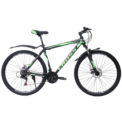 Гірський велосипед Cross Spider 29 "20" Чорний-Зелений-Білий 956 фото