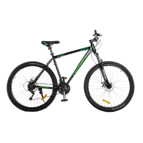 Гірський алюмінієвий велосипед CrossBike Everest 29"21" Чорний-Зелений 1430 фото
