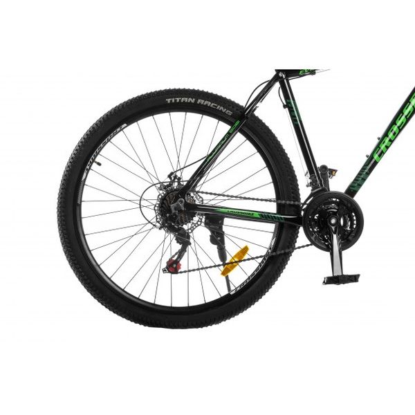 Горный алюминиевый велосипед CrossBike Everest 29"21" Чёрный-Зеленый 1430 фото