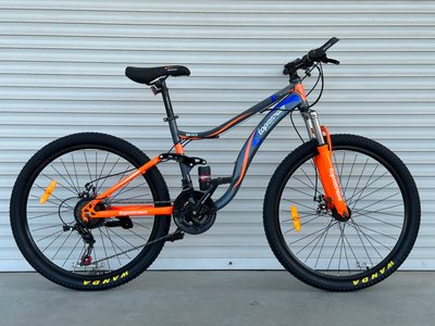 Гірський велосипед двухпідвісний 26 Toprider 910 помаранчевий 910о фото