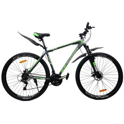 Гірський велосипед CrossBike Racer 27.5" 19" Сірий-Зелений 1233 фото
