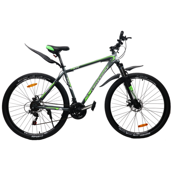 Горний велосипед CrossBike Racer 27.5" 19" Серый-Зеленый 1233 фото