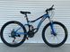 Гірський велосипед двухпідвісний 26 Toprider 910 синій 910b фото 1