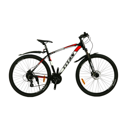 Гірський алюмінієвий велосипед Titan Gefest 2022 29" 20" Чорний-Білий-Червоний 1582 фото
