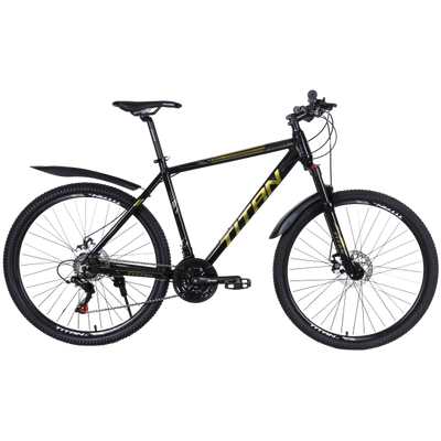 Гірський алюмінієвий велосипед Titan First 27.5"20" Чорний-Жовтий 695 фото