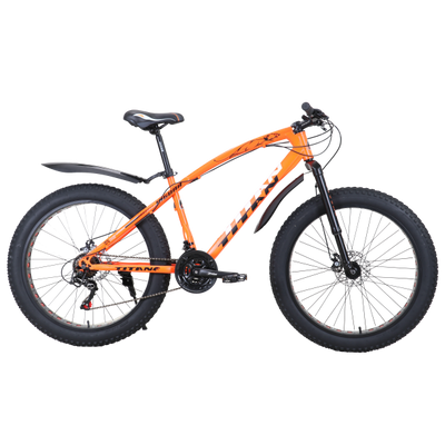 Гірський велосипед фетбайк Titan Jaguar 2021 26" 17,5" Неоновий оранжевий 1139 фото
