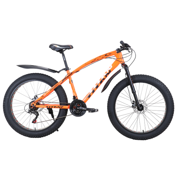 Гірський велосипед фетбайк Titan Jaguar 2021 26" 17,5" Неоновий оранжевий 1139 фото